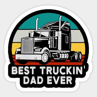 Best Truckin Dad Ever Funny Vintage Sticker